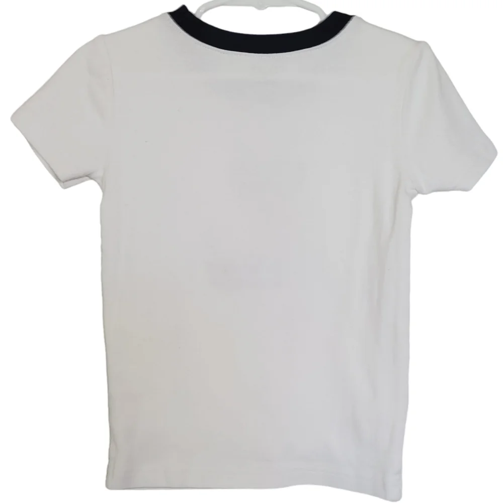 K1181 * Gymboree All American & Awesome Ringer Tee White Blue Size 7
